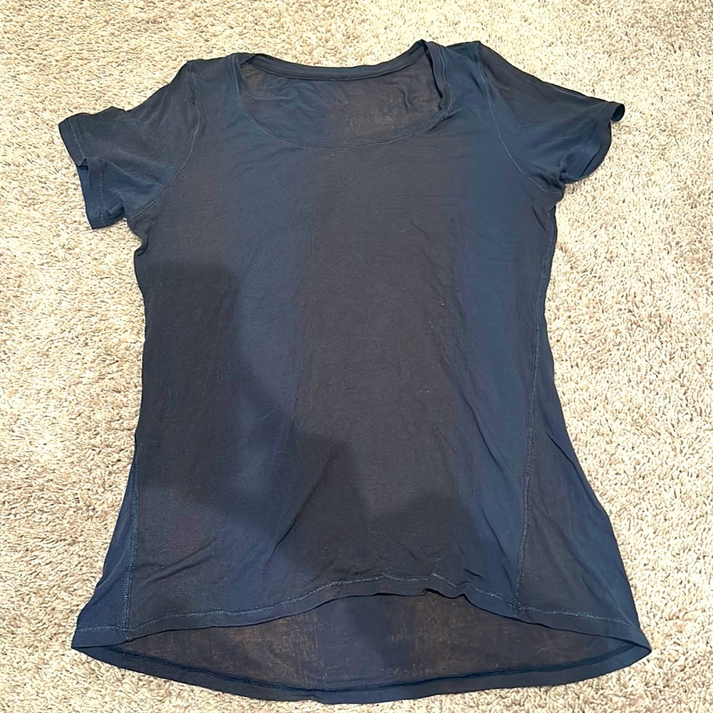 Lululemon workout top. Navy blue/black, thin and slightly see through. - Picture 1 of 2